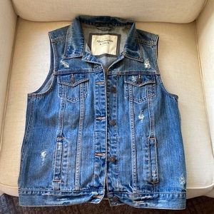 A&F denim vest